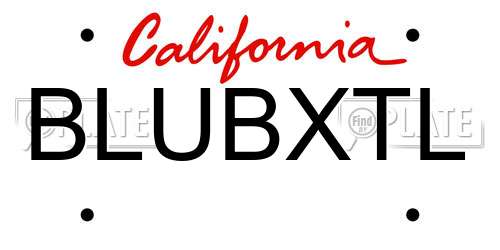 BLUBXTL California License Plate