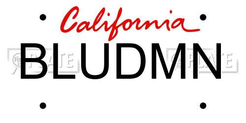 BLUDMN California License Plate