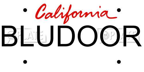 BLUDOOR California License Plate