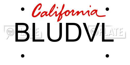 BLUDVL California License Plate