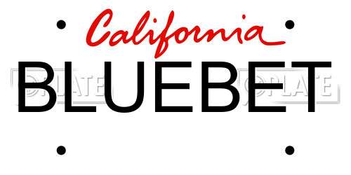 BLUEBET California License Plate