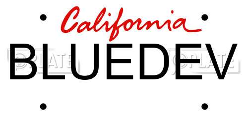 BLUEDEV California License Plate