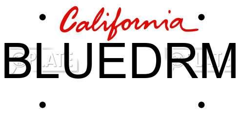 BLUEDRM California License Plate