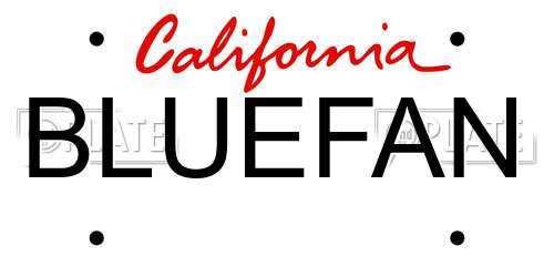BLUEFAN California License Plate