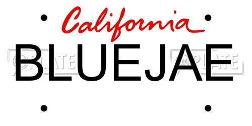 BLUEJAE California License Plate