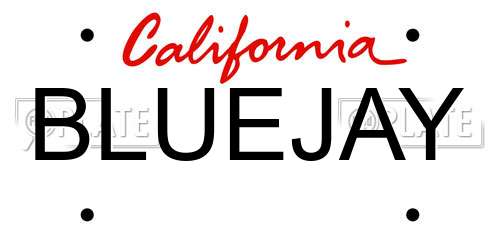 BLUEJAY California License Plate