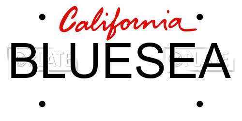 BLUESEA California License Plate