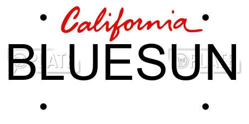 BLUESUN California License Plate