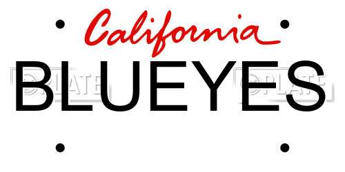 BLUEYES California License Plate