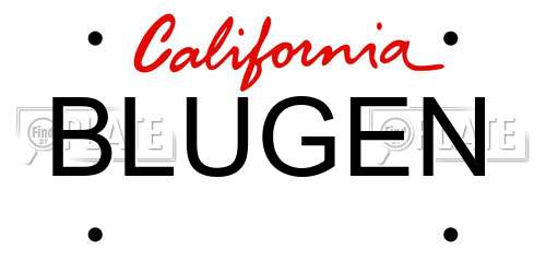 BLUGEN California License Plate