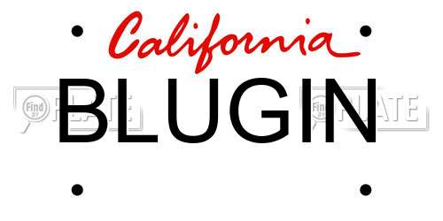 BLUGIN California License Plate