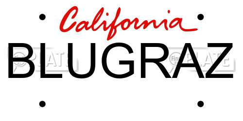 BLUGRAZ California License Plate