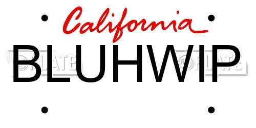 BLUHWIP California License Plate