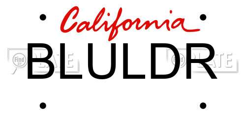 BLULDR California License Plate