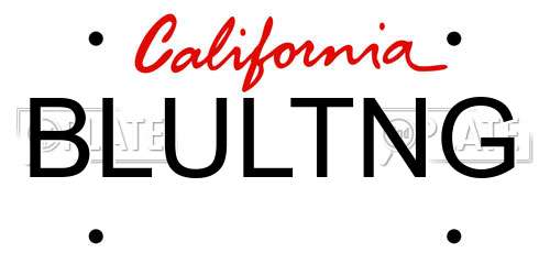 BLULTNG California License Plate