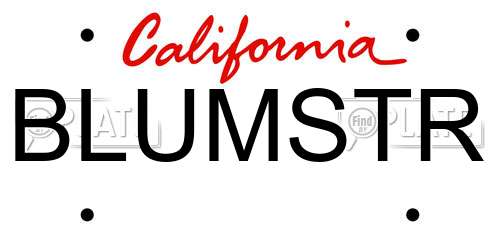 BLUMSTR California License Plate
