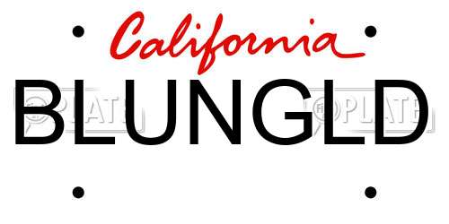 BLUNGLD California License Plate