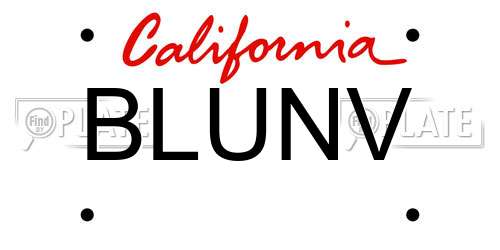 BLUNV California License Plate
