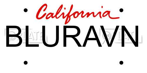 BLURAVN California License Plate