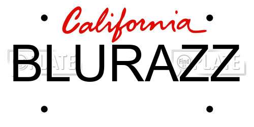 BLURAZZ California License Plate