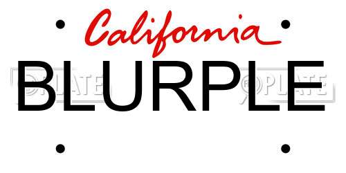 BLURPLE California License Plate