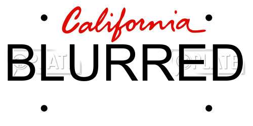 BLURRED California License Plate