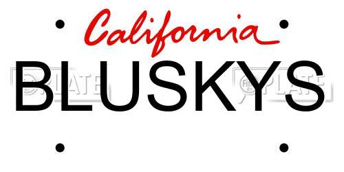 BLUSKYS California License Plate
