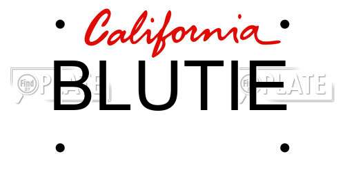 BLUTIE California License Plate
