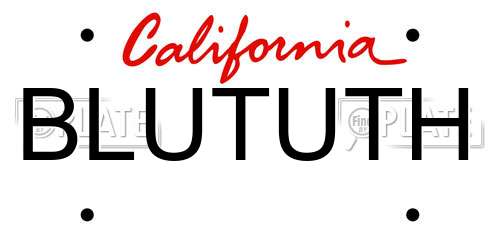 BLUTUTH California License Plate