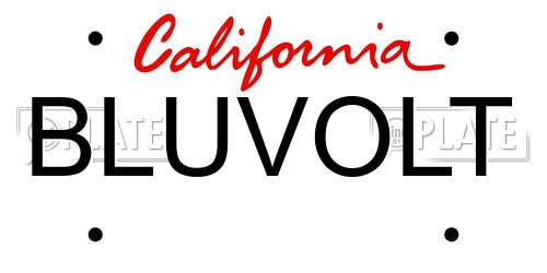 BLUVOLT California License Plate