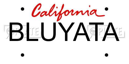 BLUYATA California License Plate