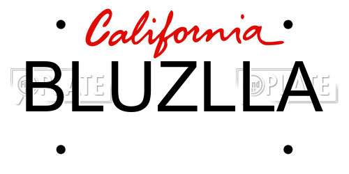 BLUZLLA California License Plate