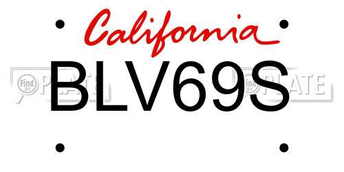 BLV69S California License Plate