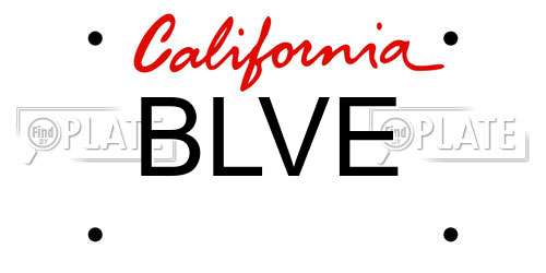 BLVE California License Plate