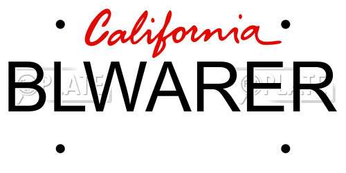 BLWARER California License Plate