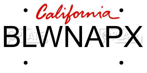 BLWNAPX California License Plate