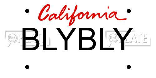BLYBLY California License Plate