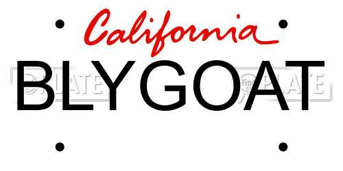 BLYGOAT California License Plate
