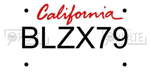BLZX79 California License Plate