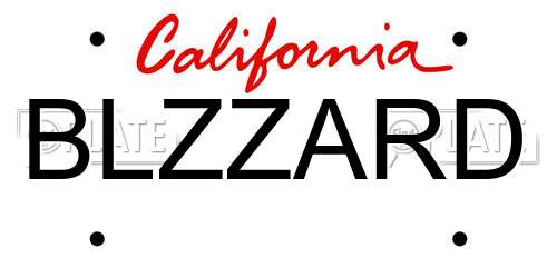 BLZZARD California License Plate
