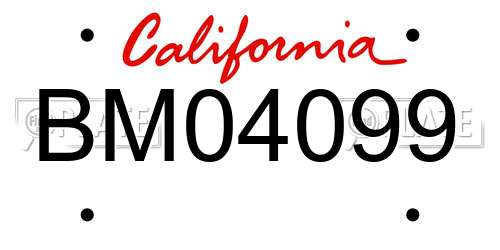BM04099 California License Plate