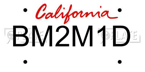 BM2M1D California License Plate