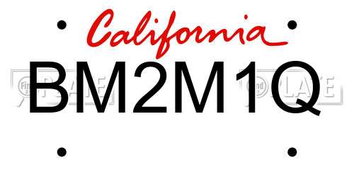 BM2M1Q California License Plate