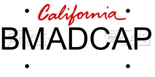 BMADCAP California License Plate