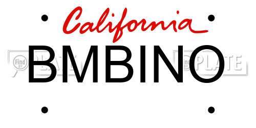 BMBINO California License Plate