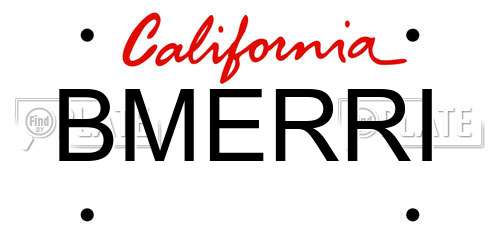 BMERRI California License Plate