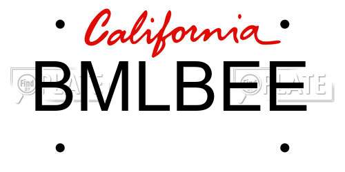 BMLBEE California License Plate