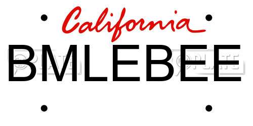 BMLEBEE California License Plate