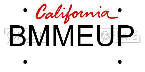 BMMEUP California License Plate