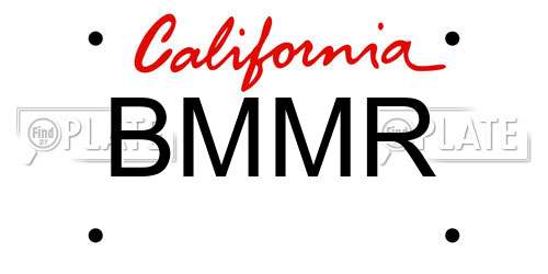 BMMR California License Plate